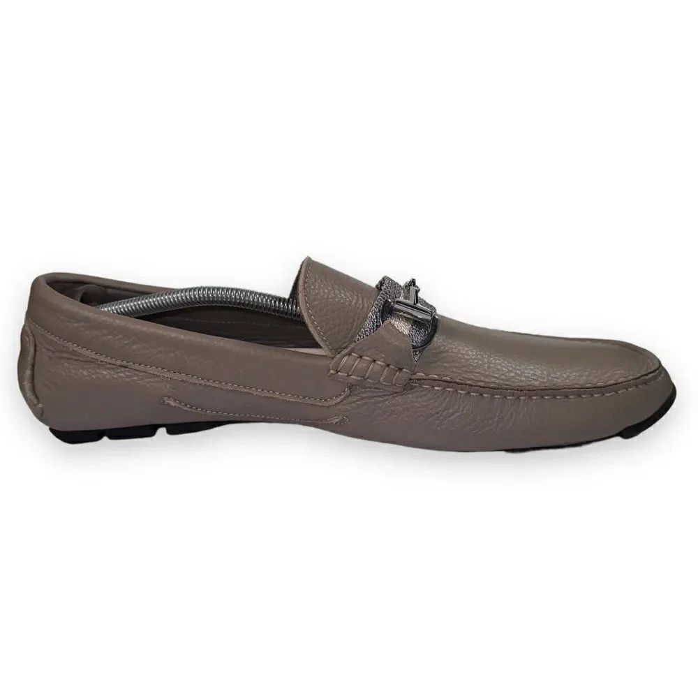 Donald Pliner Dacio Horse‎ Bit Driving Leather Loafers Beige Men's 13